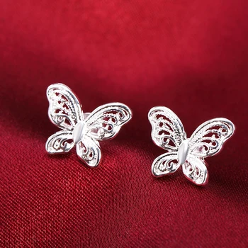 Nové 925 Sterling Silver Šperky pre Ženy strany Šperky elegantné motýľ Ušné štuple Vianočné Darčeky
